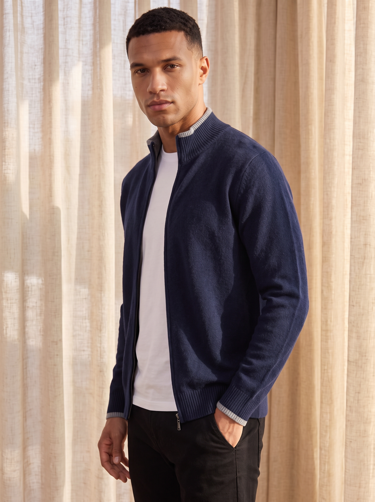 Men's regular fit knit cardigan