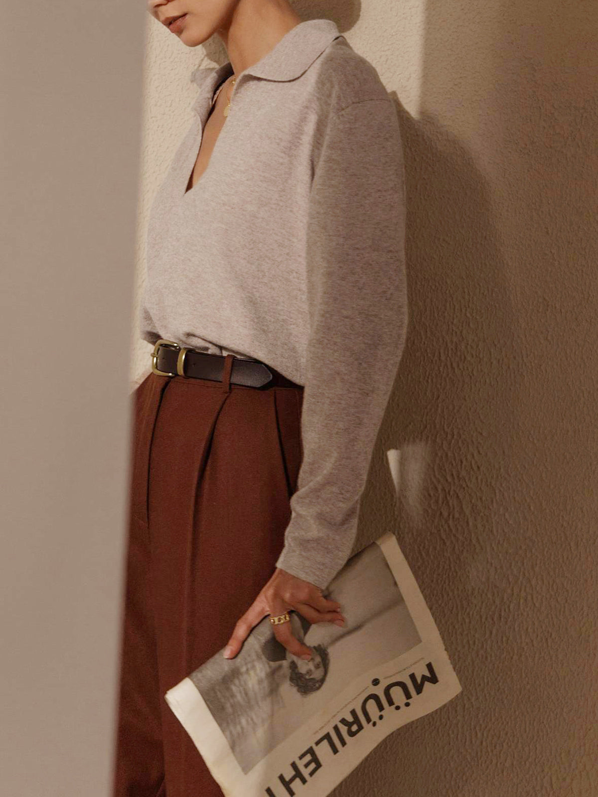 Women's collared pullover knit top for everyday styling