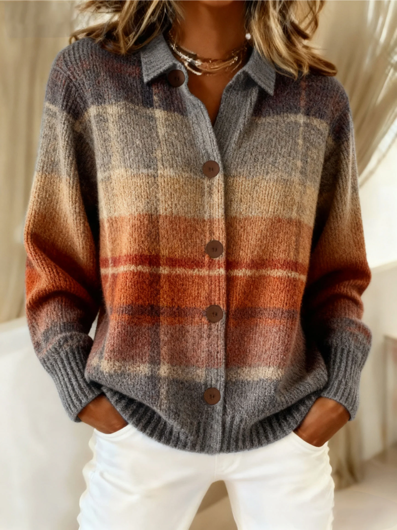 Wool Cardigan Collared Knit Women