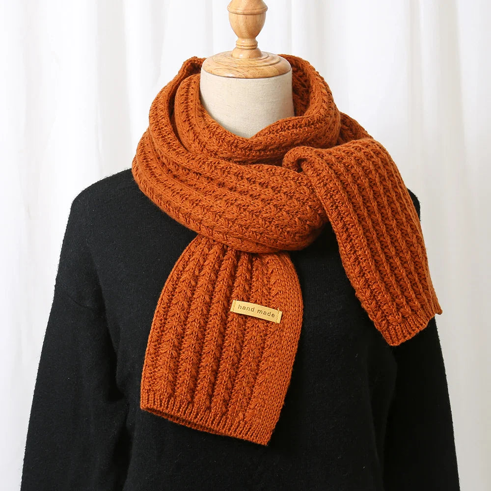 Ribbed knit scarf hanging display casual fit women