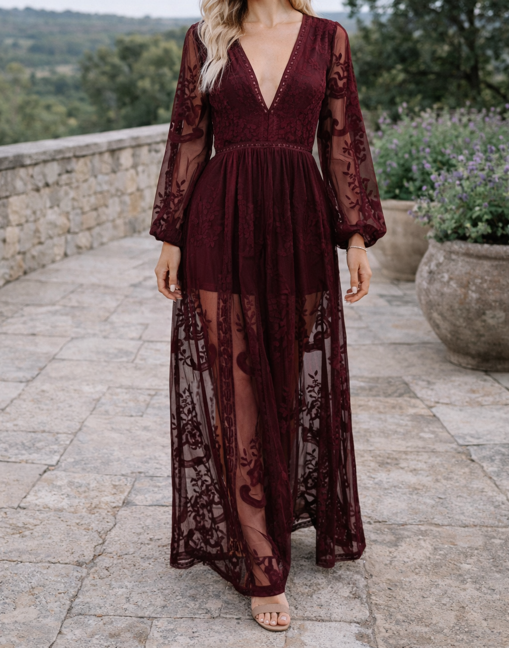 Maxi dress with a comfortable pull-on design