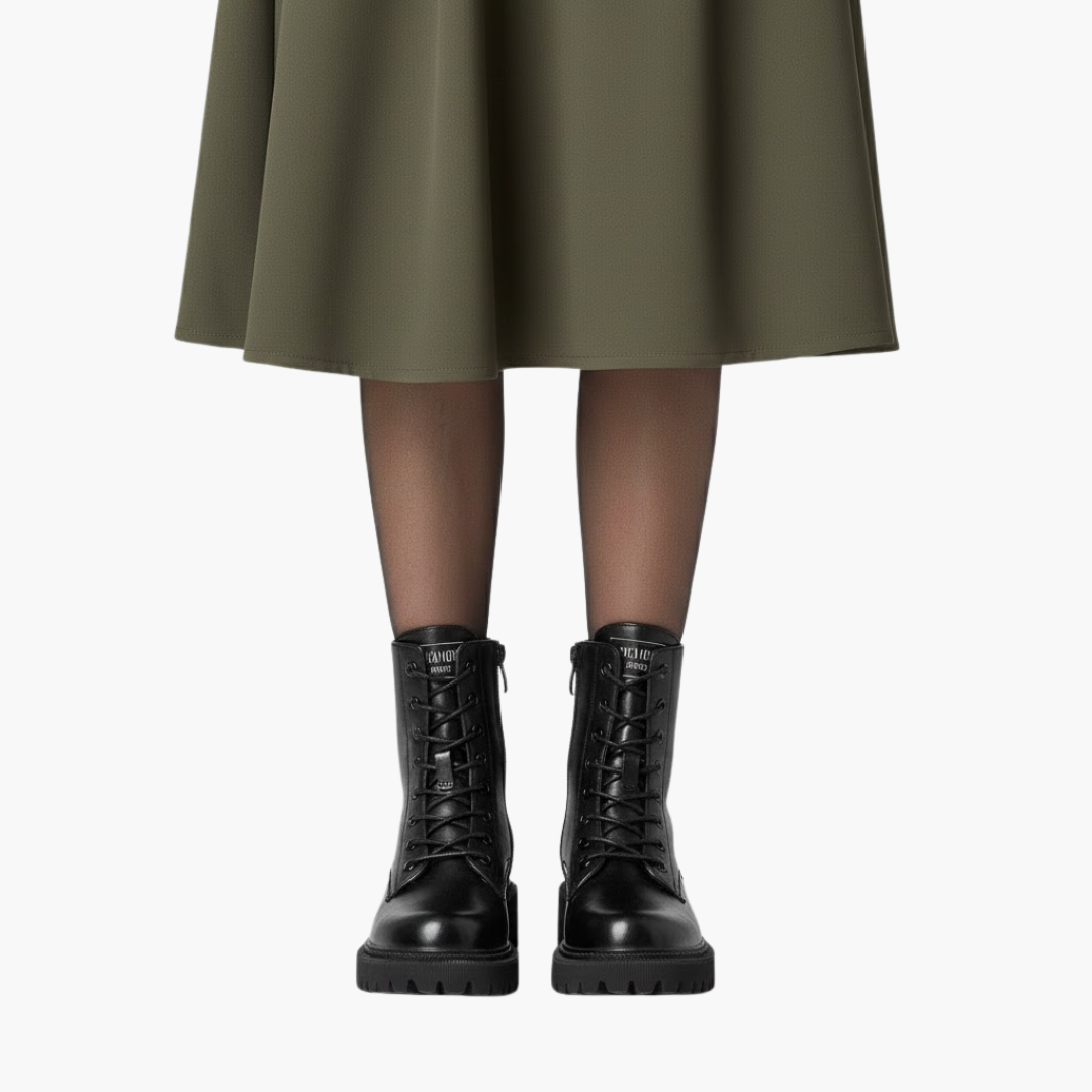 Lace-up boots featuring padded ankle support and flexible construction