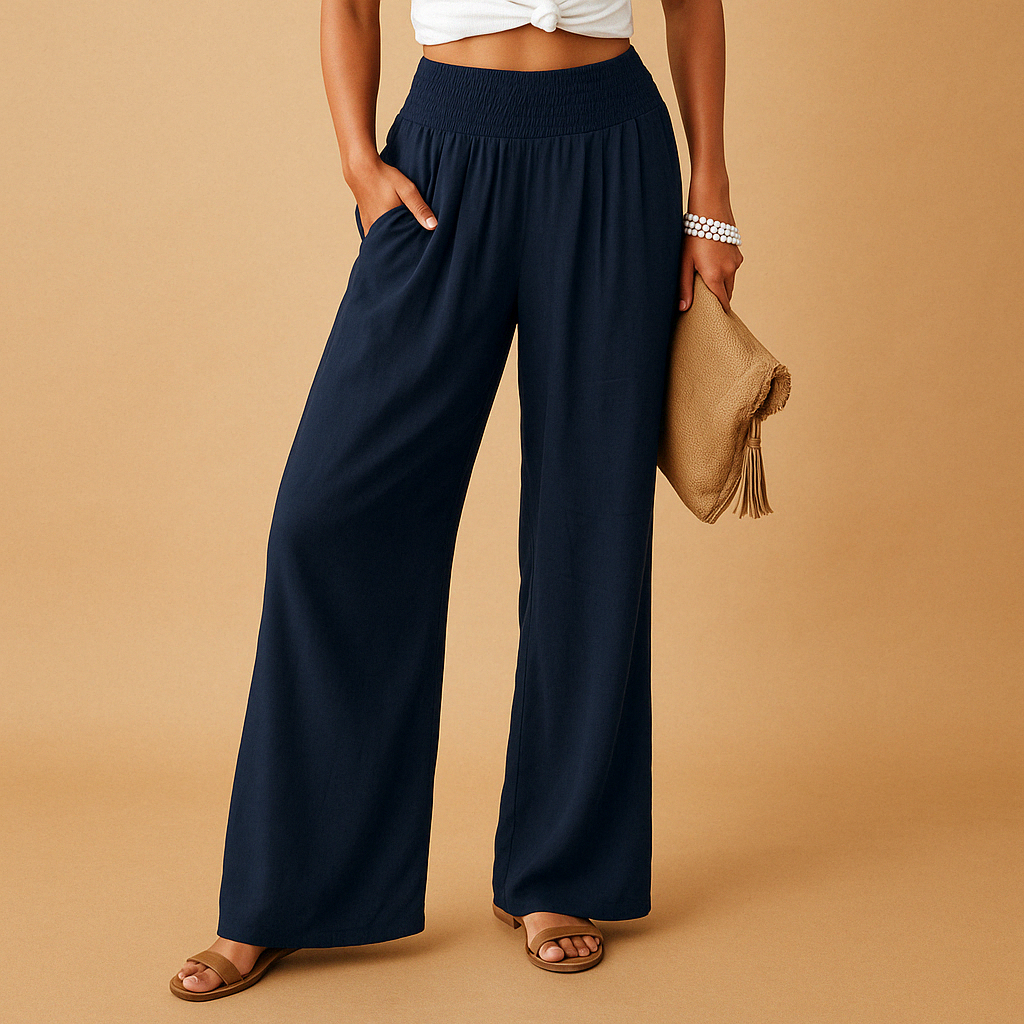 High waist casual trousers suitable for everyday wear, travel and weekend outings