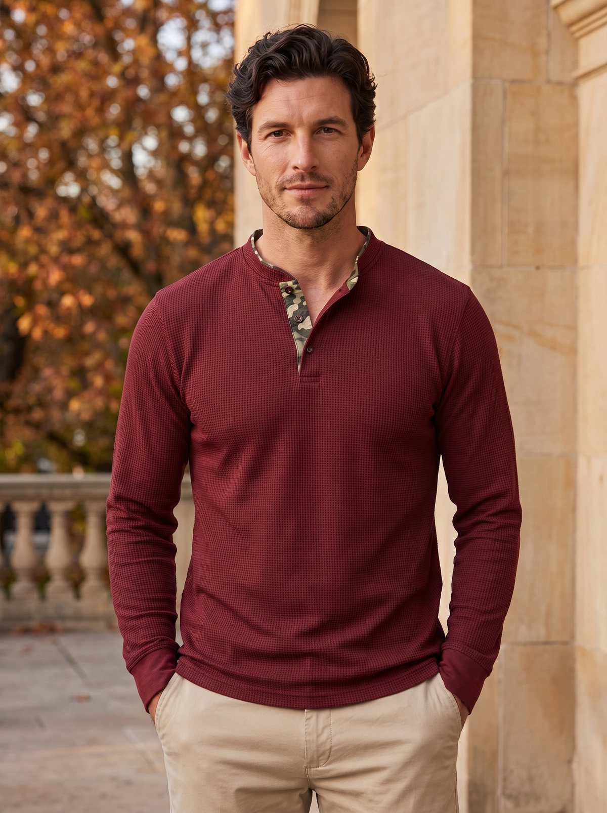 Men's ribbed knit jumper for fall