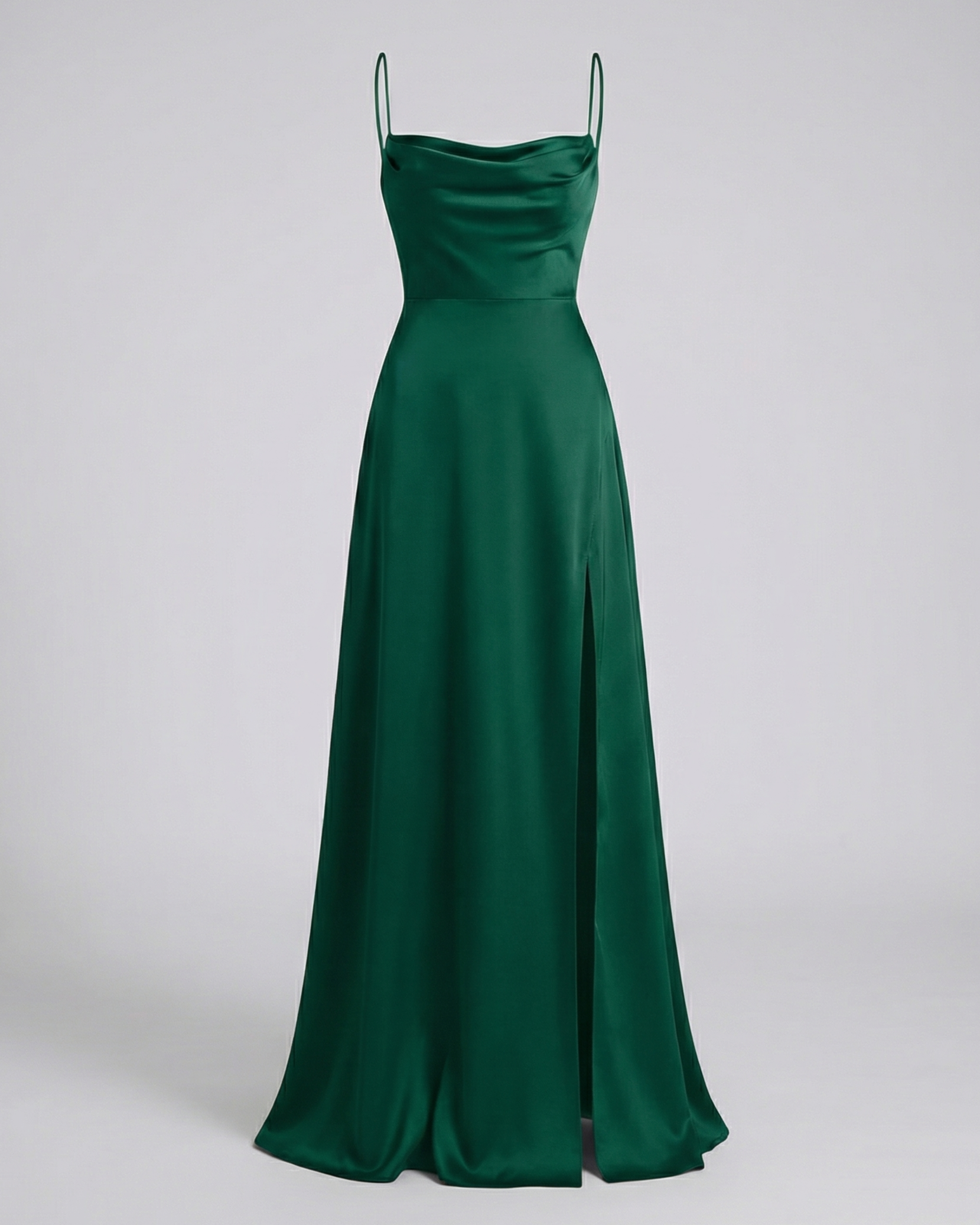 Sleeveless long dress with a side split