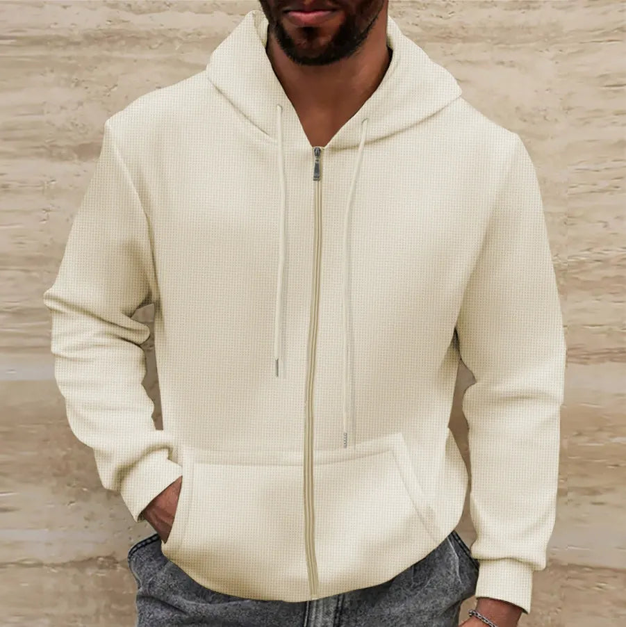 Sweat à Capuche Zippé avec Cordon Ajustable Coupe Slim Homme