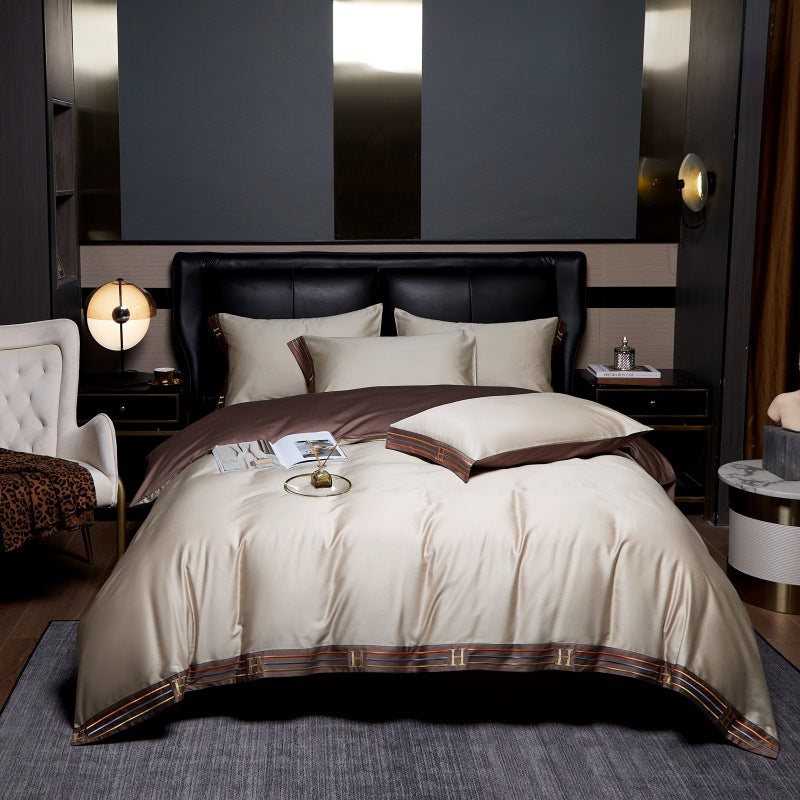 Coton Satin Ensemble Literie Brodé