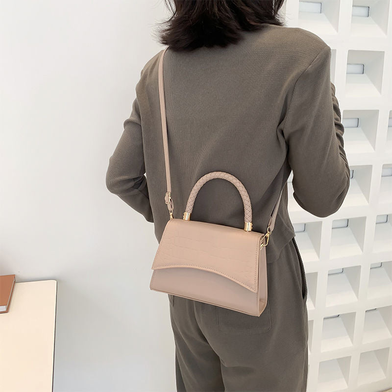 Sac Structuré à Poignée et Finition Croco Femme