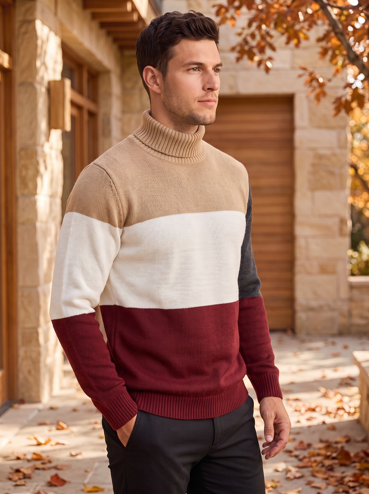 Men's chunky knit jumper for fall