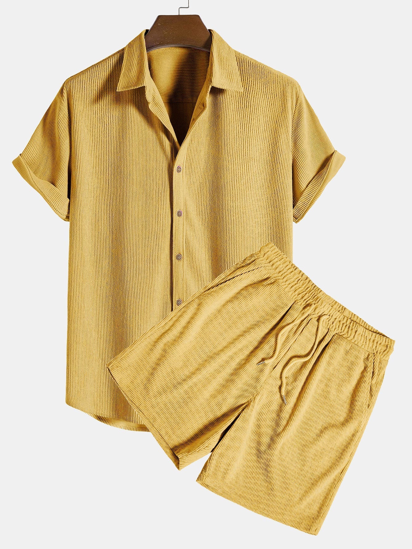 Button shirt with matching full-length trousers