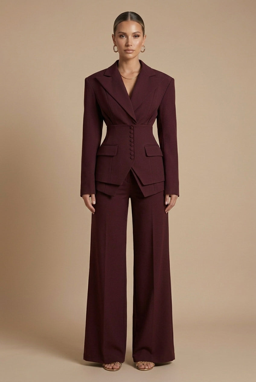 Polyester Suit Fitted Style Women 0