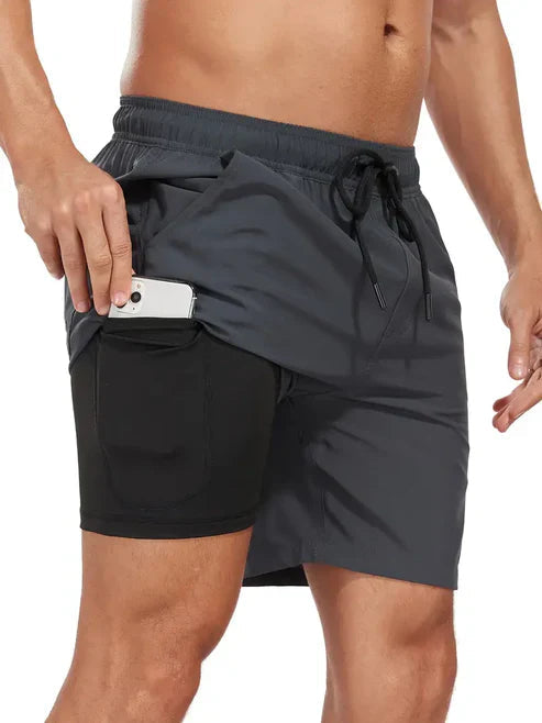 Quick dry beach shorts designed with a secure zipped pocket for essentials