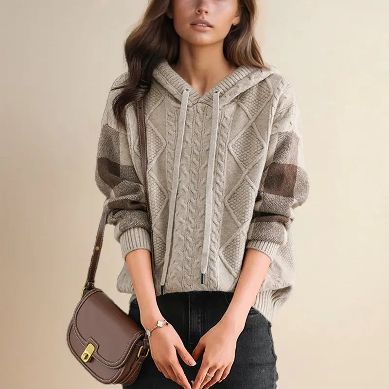 Sweat à Capuche Tricoté Femme