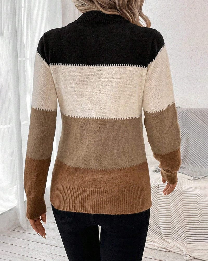 Knit sweater with straight cut and round neckline for casual occasions