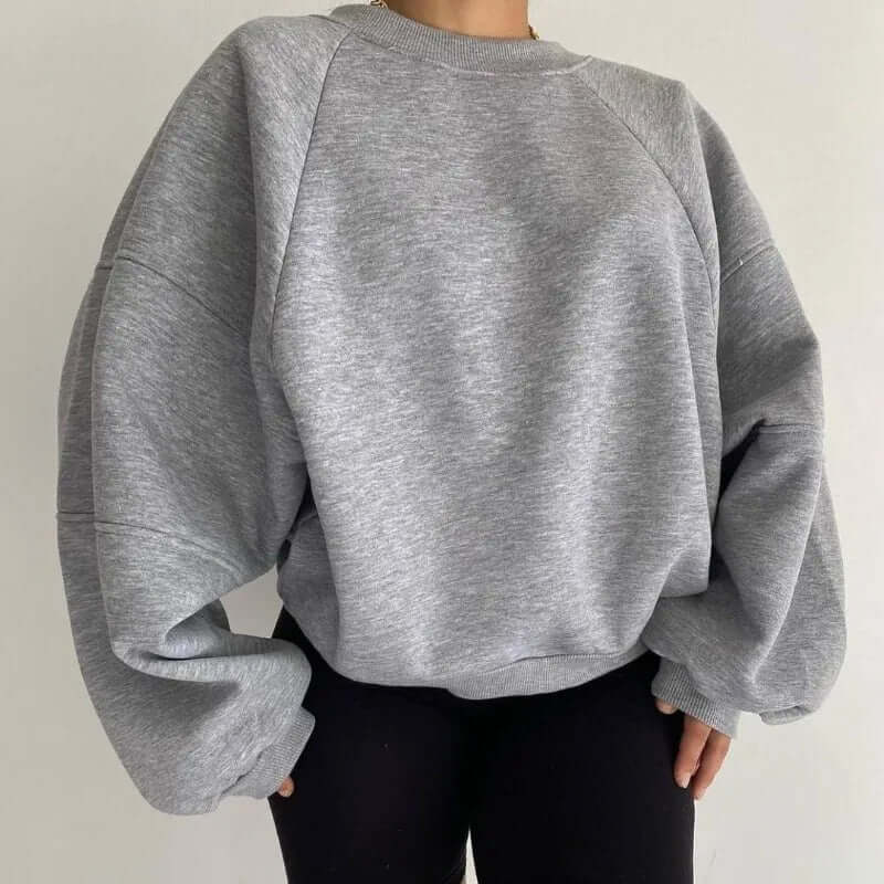 Sweatshirt à Col Rond Oversize Femme