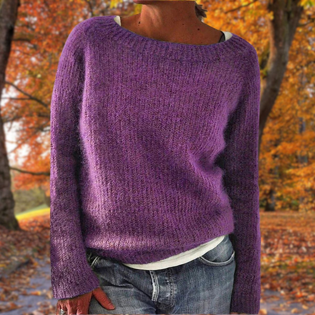 Pull à Col Rond en Maille Coupe Slim Femme