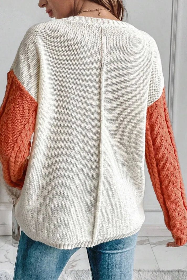 Pull en Maille à Blocs de Couleurs pour Femme