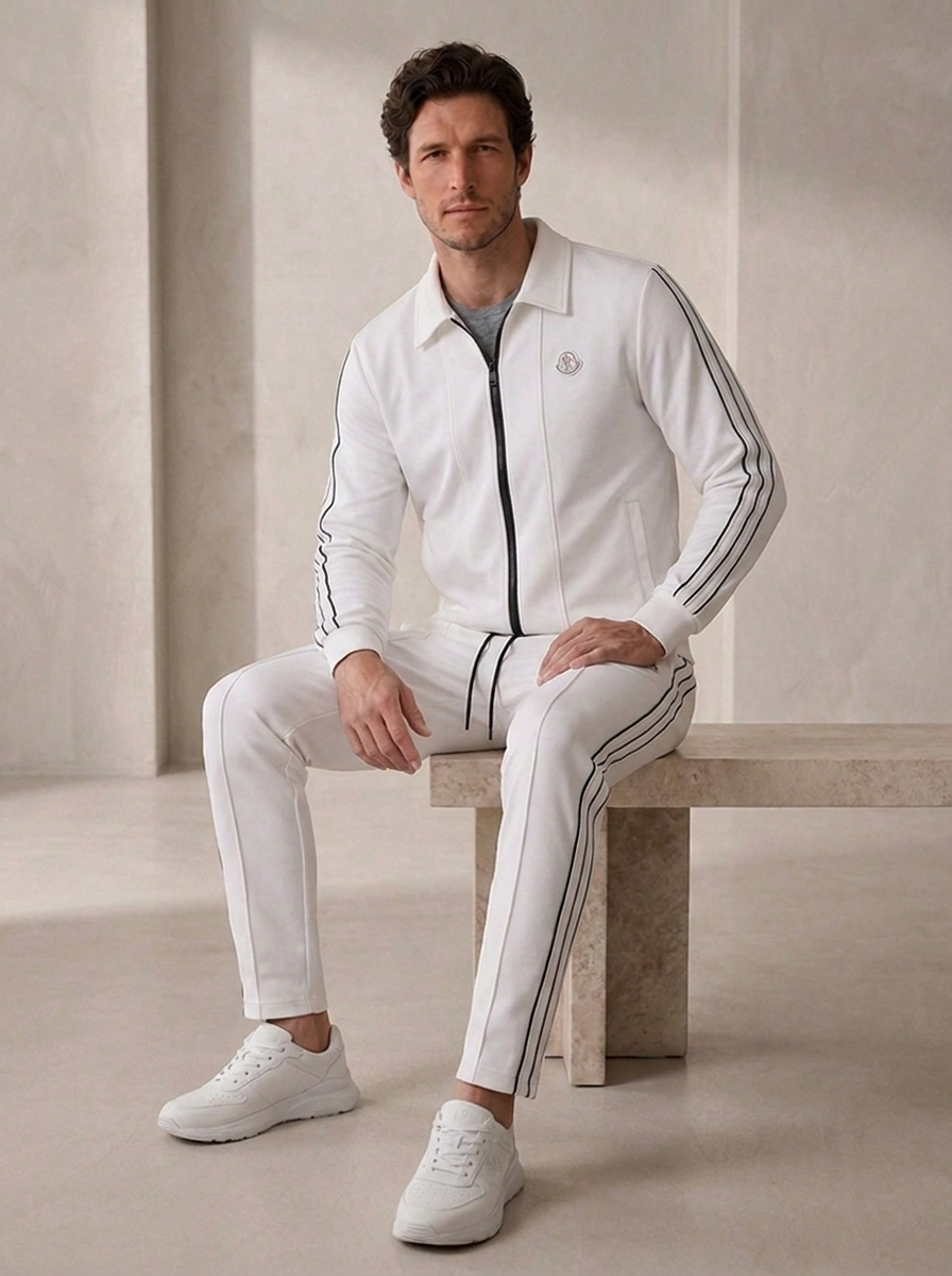 Two piece tracksuit with side pocket trousers