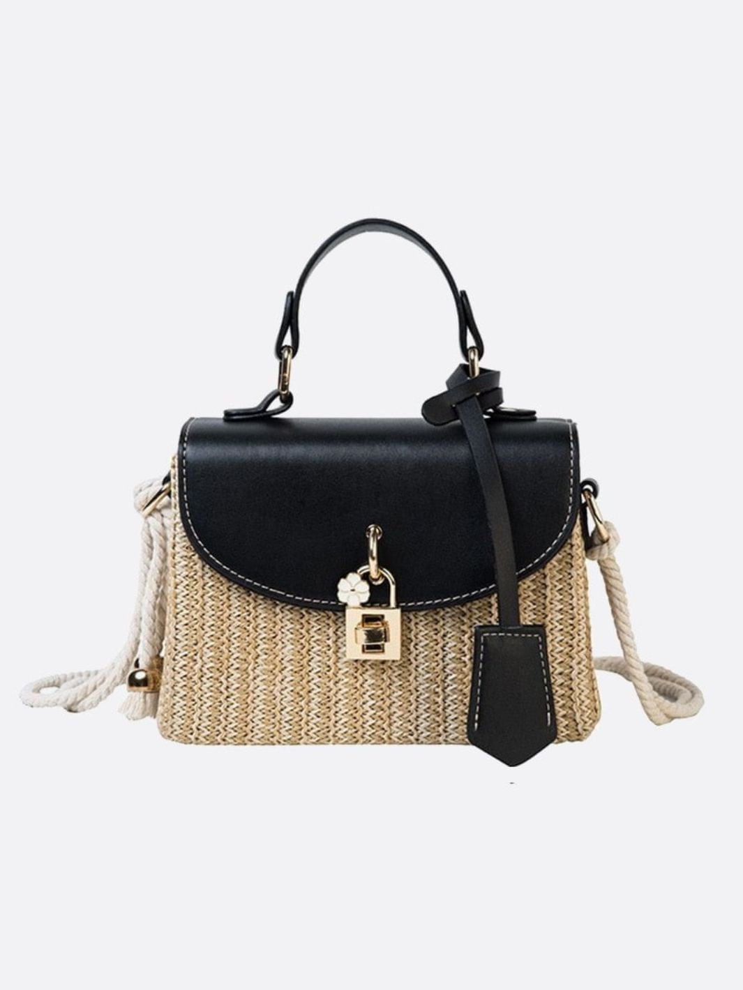 Sac à Main en Paille avec Bandoulière Femme