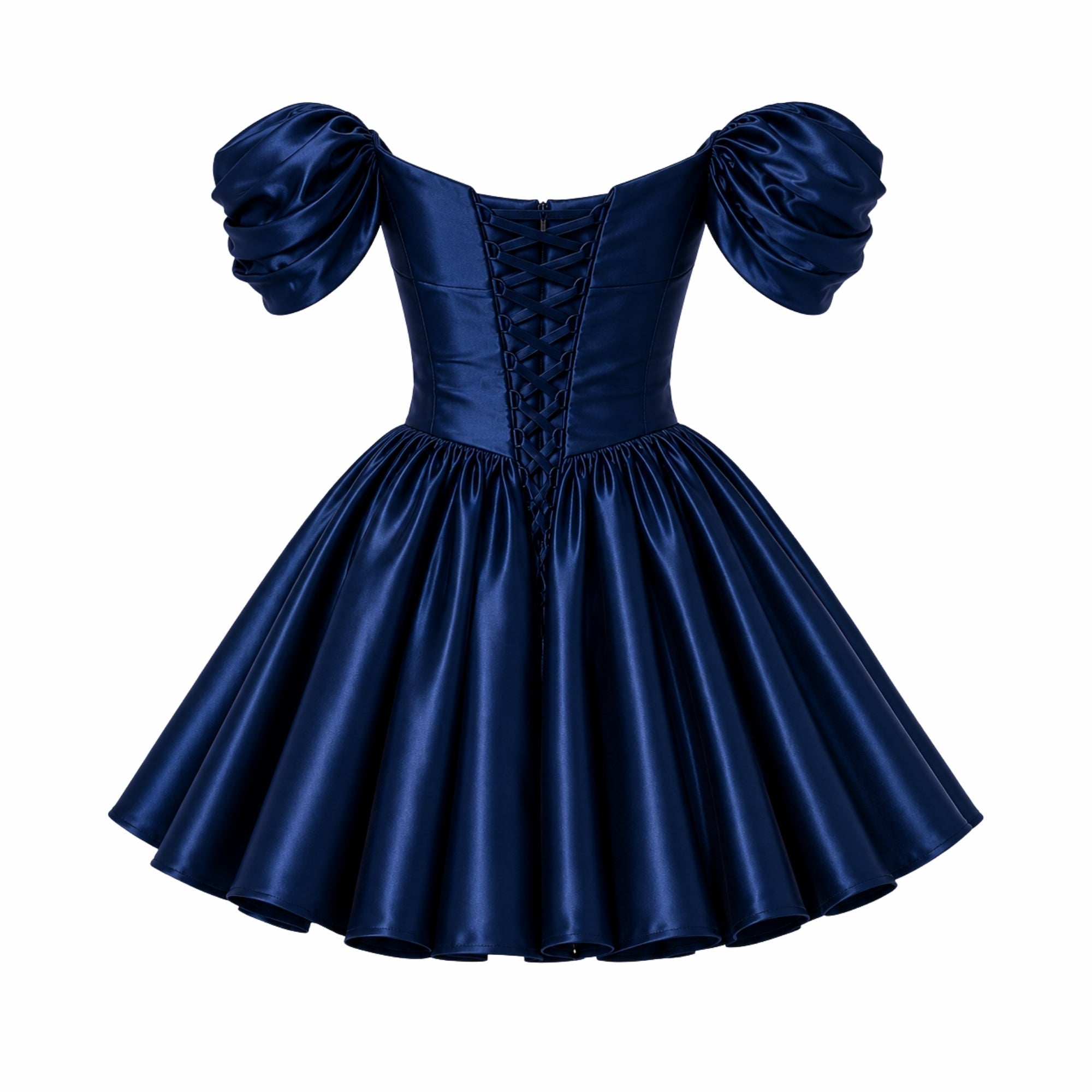 Off shoulder dress with a smooth satin finish