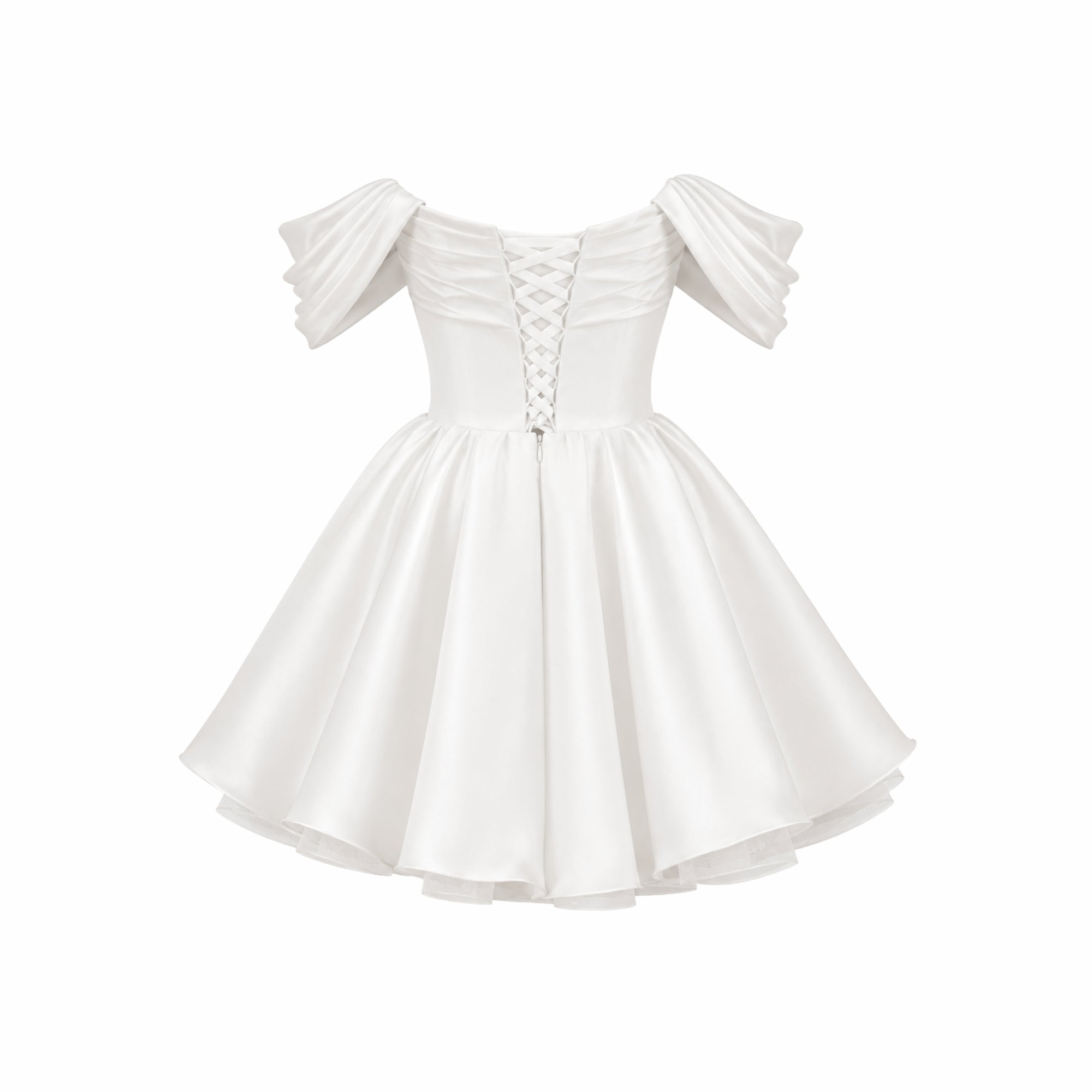 Satin mini dress with a detachable waist sash
