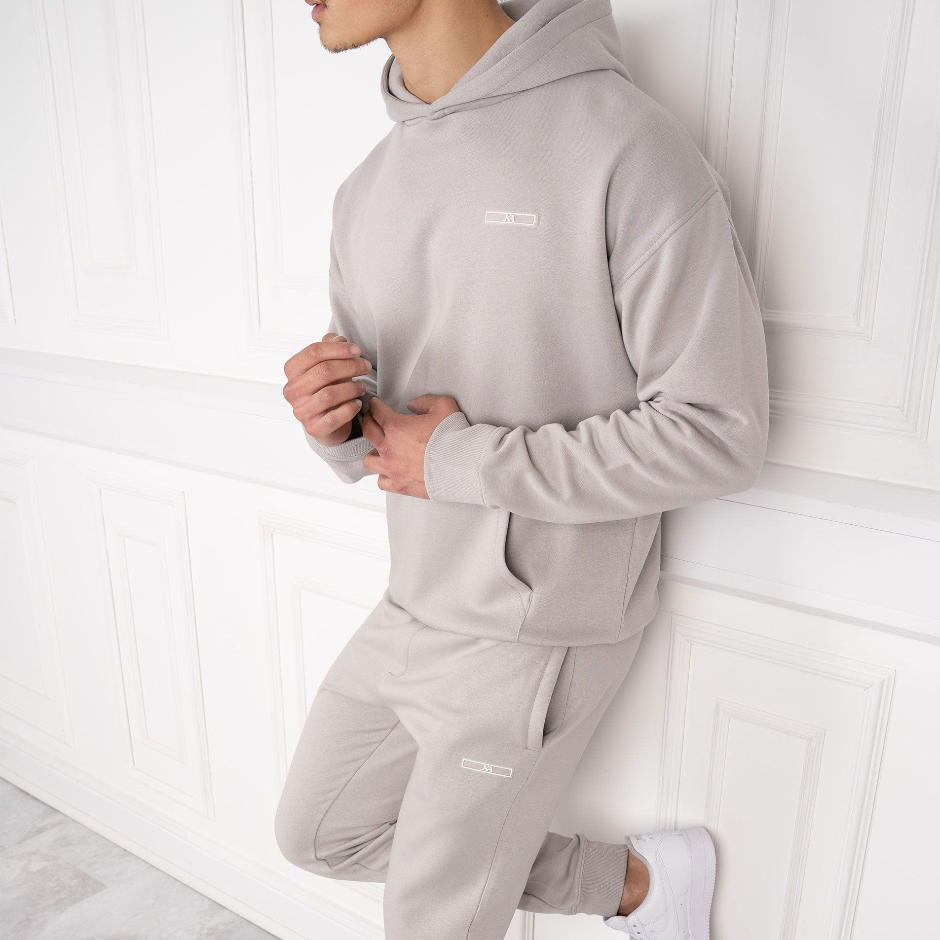 Fleece tracksuit with hood and joggers for men