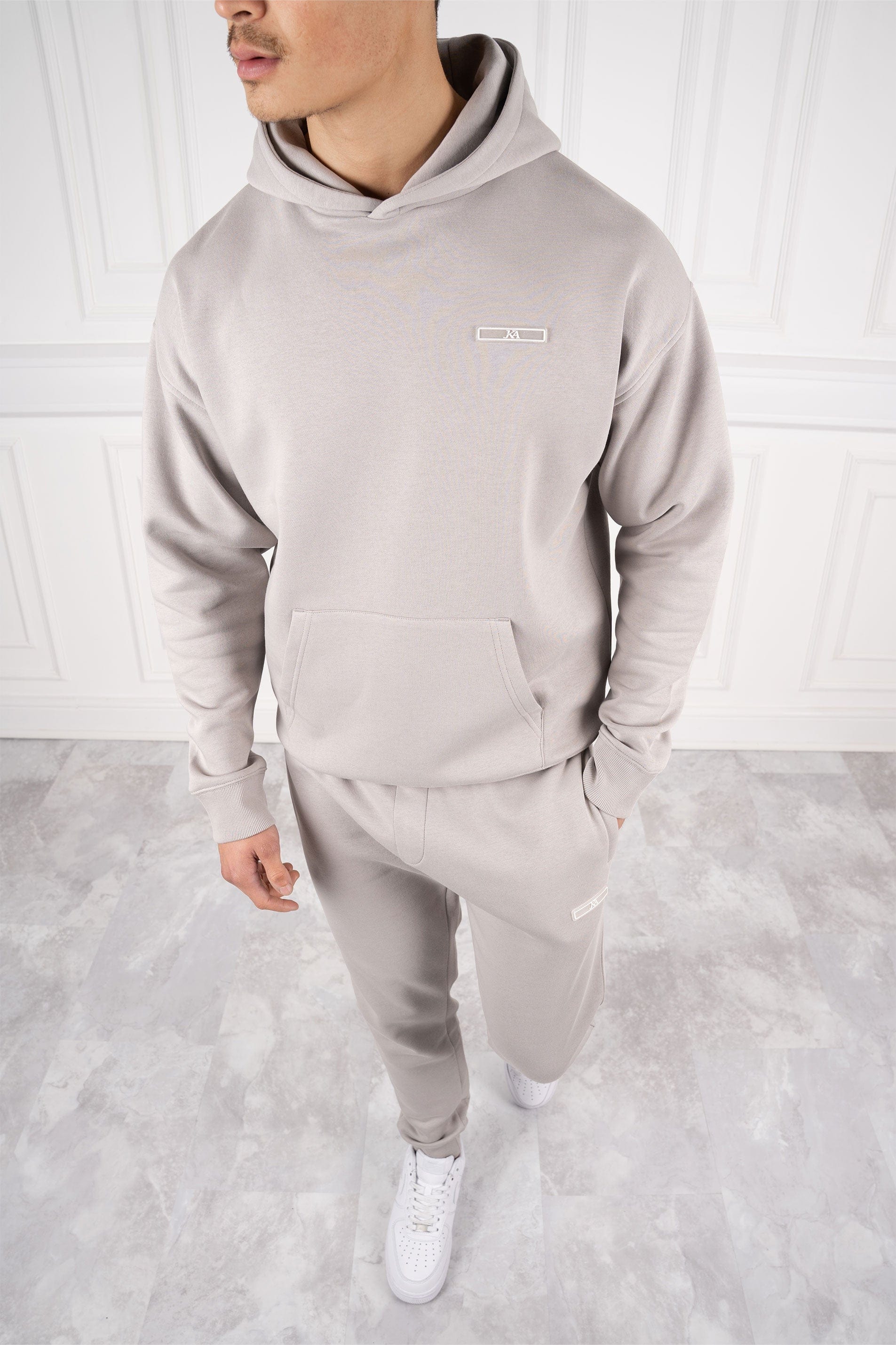 Hooded tracksuit with elasticated joggers for men