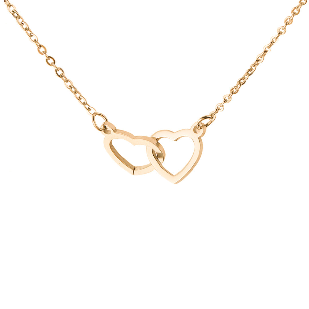 Necklace with heart-shaped pendant in rose gold finish