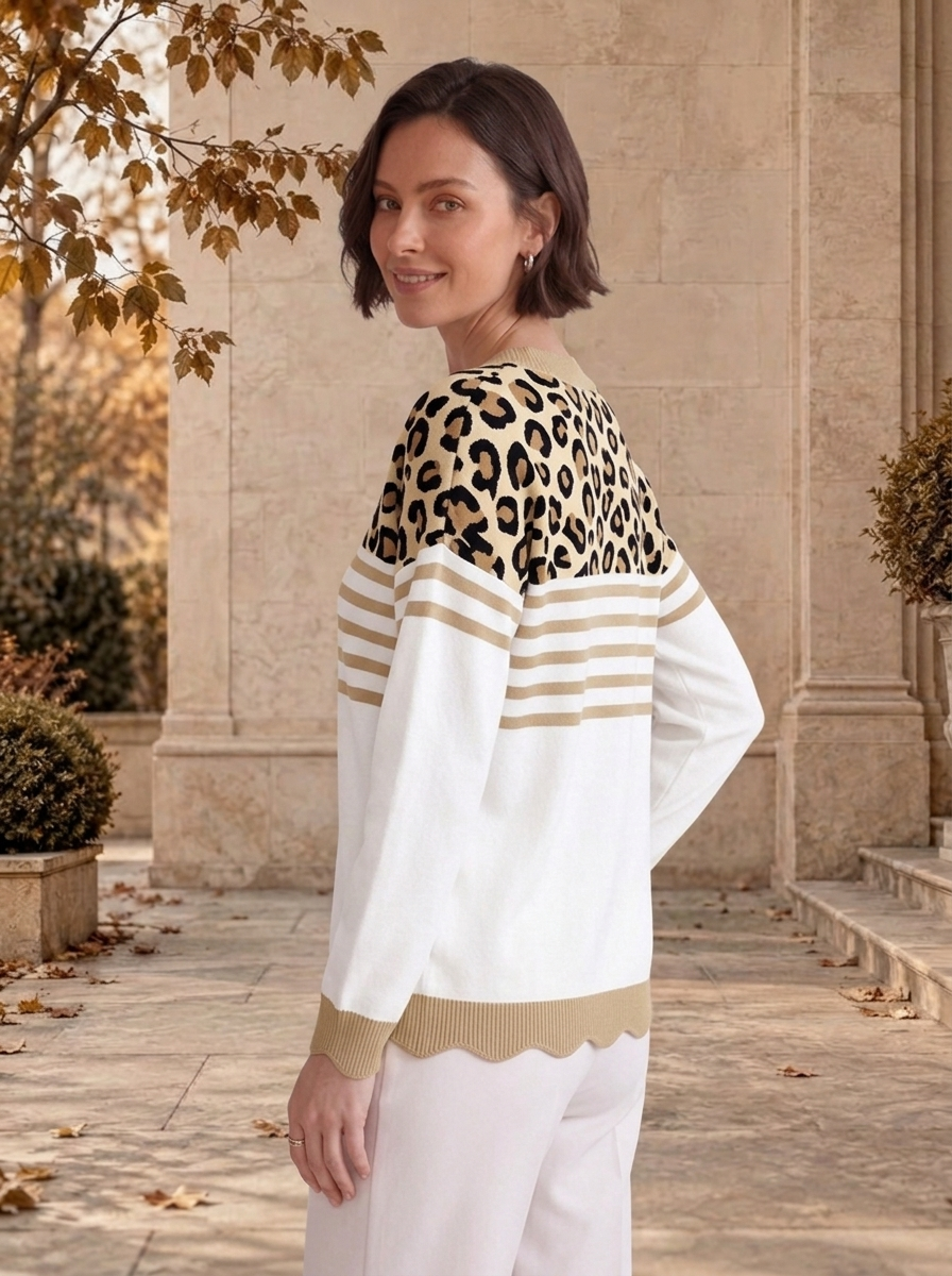 Women's casual patterned jumper for fall