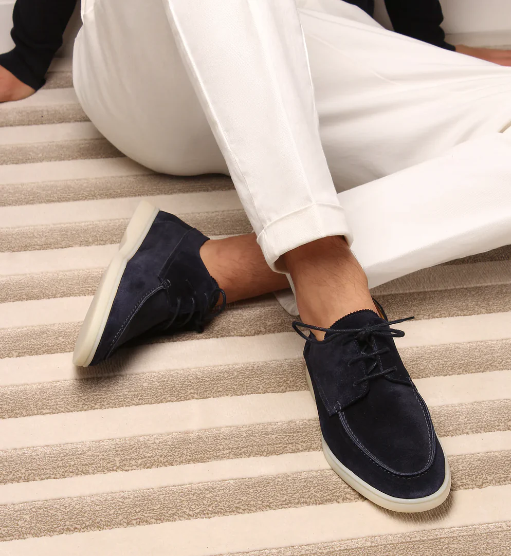Men's casual suede loafers with flexible sole