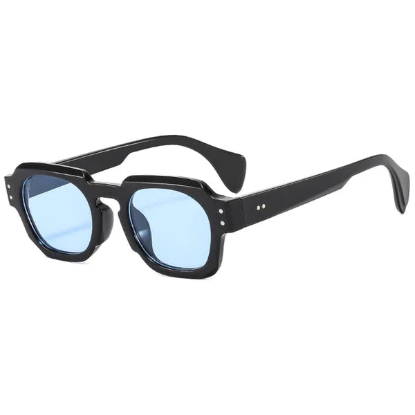 Acetate square frame sunglasses with tinted lenses
