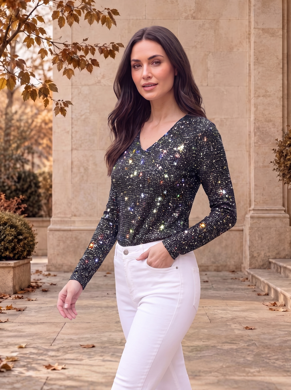 Knit Top Festive Sweater Regular Women