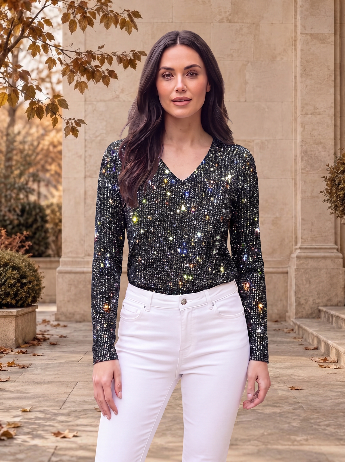 Knit Top Festive Sweater Regular Women