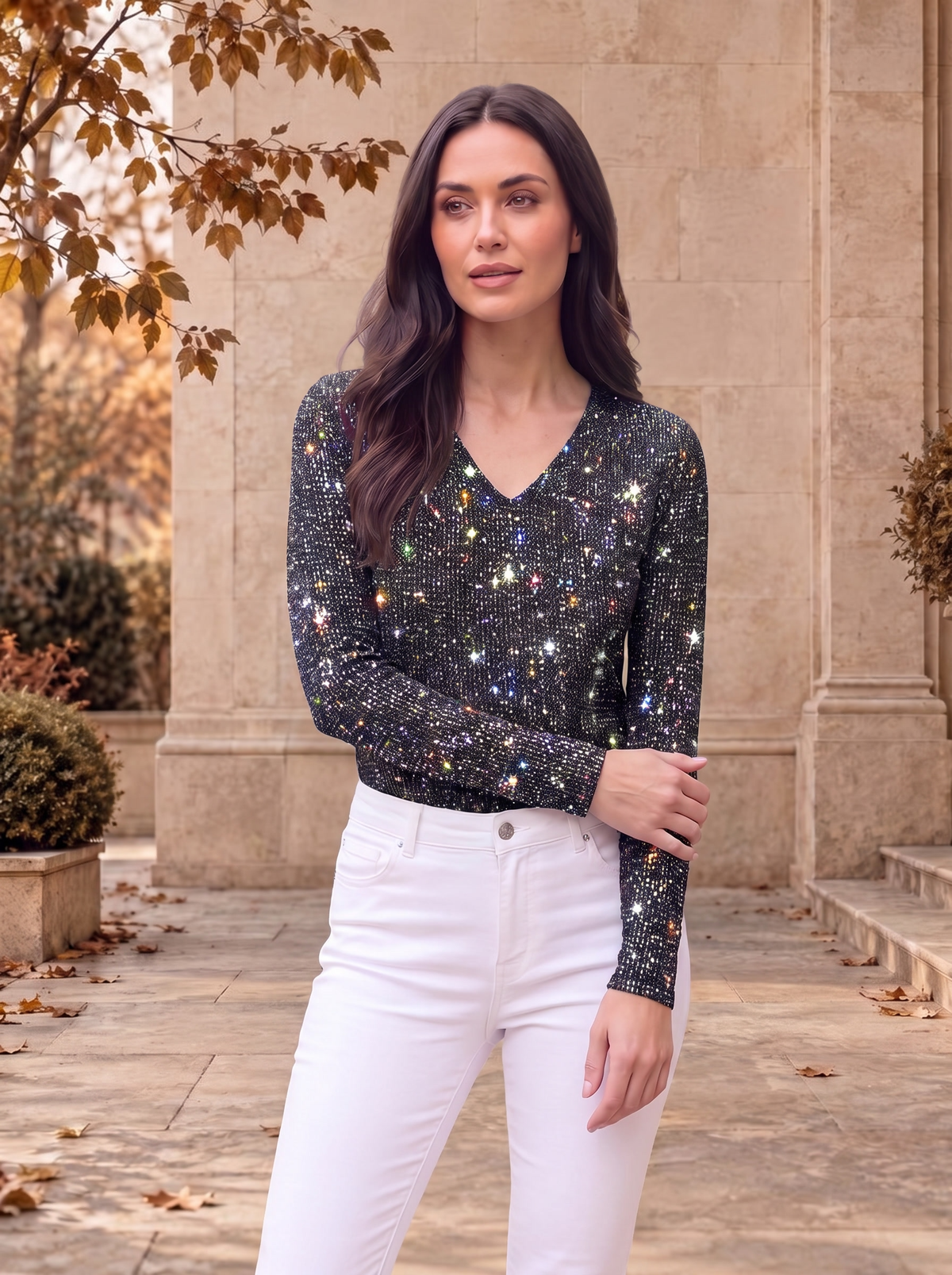 Knit Top Festive Sweater Regular Women