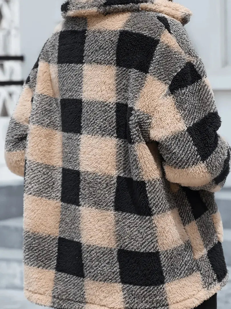 Veste en Polaire à Carreaux Femme