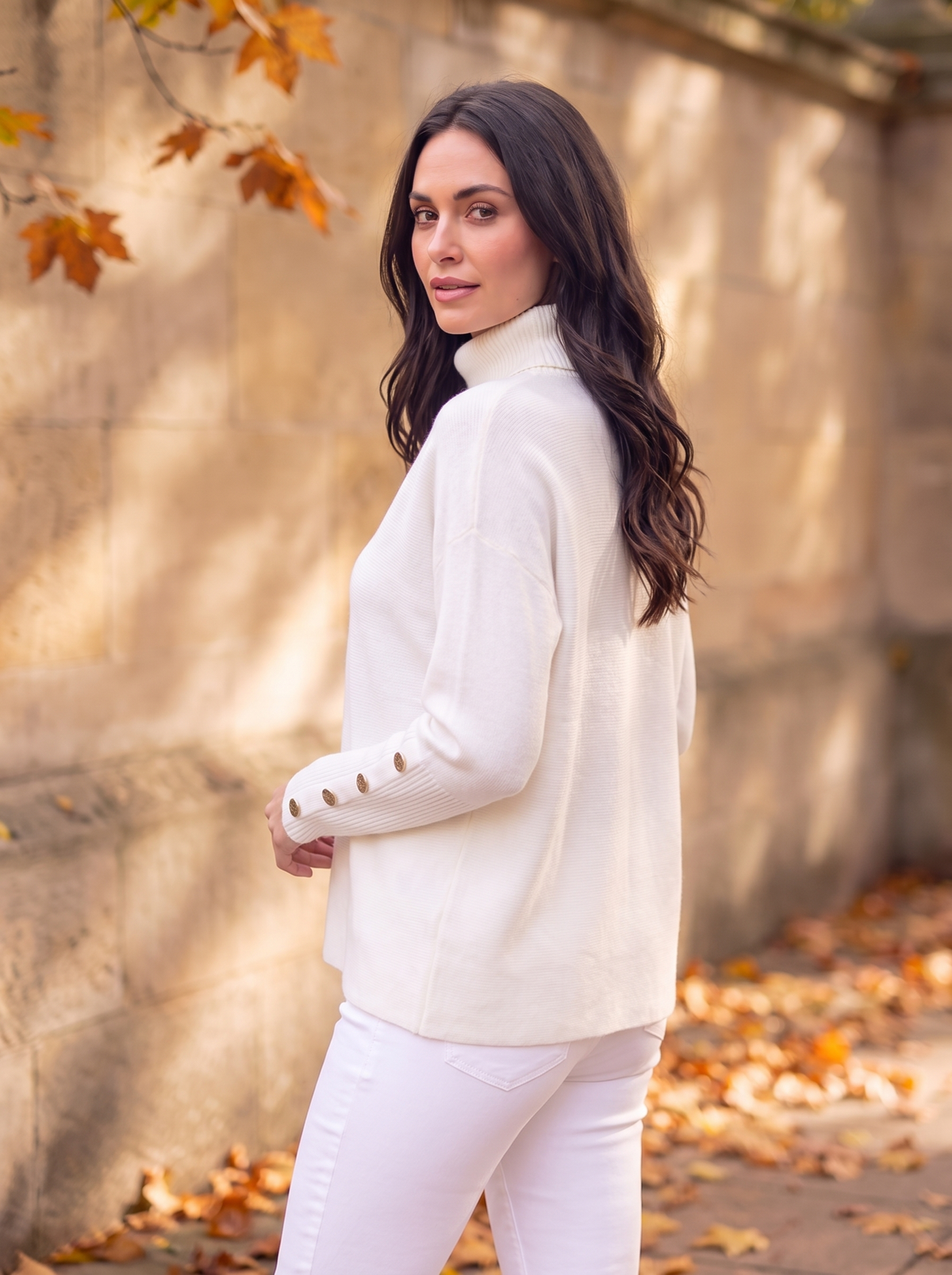 Women's knitted roll neck jumper