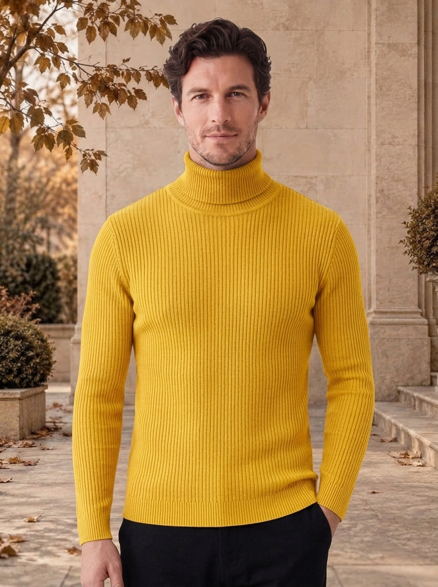 Men's classic turtleneck jumper for autumn