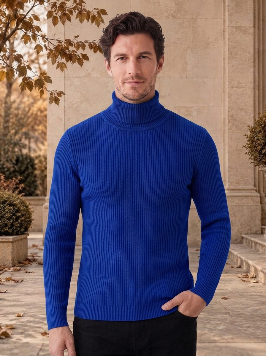 Men's classic knitted jumper for fall and winter