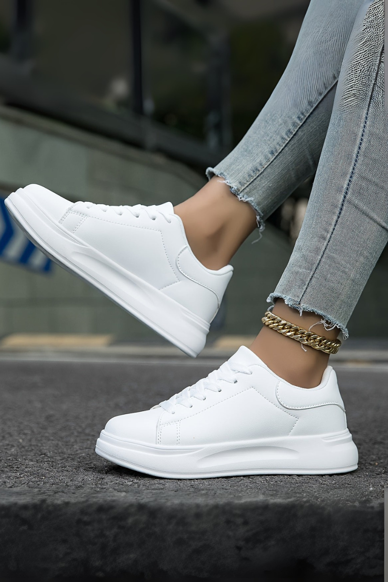 Sneakers Orthopédiques Blanches & Confort Quotidien Femme