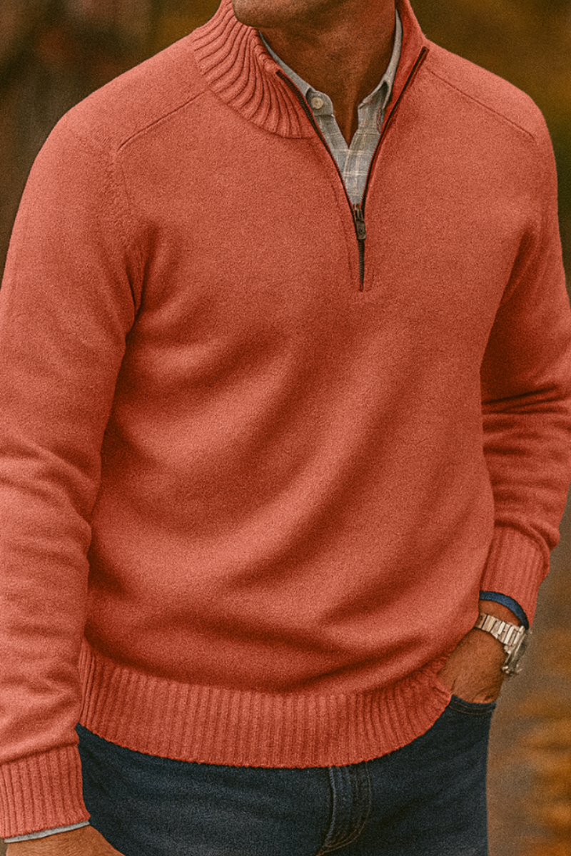 Pull à Col Montant Zippé Homme