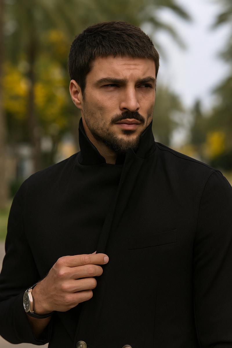 Blazer Double Boutonnage Noir Homme