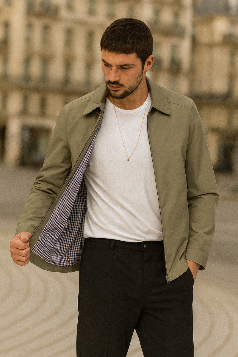 Veste Printemps Polyester Léger & Col Rabattu Homme