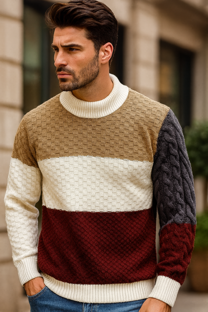 Pull en Coton Ample & Patchwork Homme