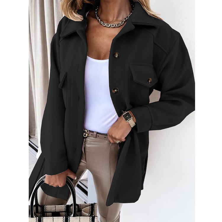 Veste Longue à Boutons Structurés pour femmes