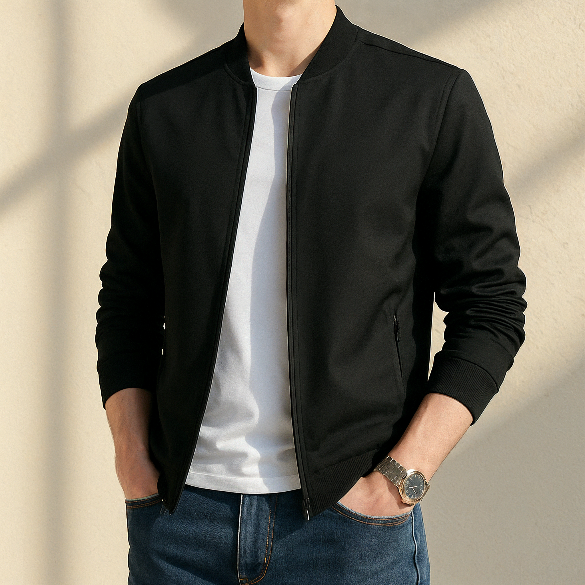 Blouson Bomber Zippé pour Homme