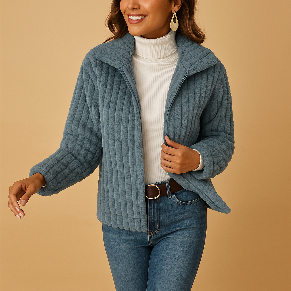 Veste zippée texturée pour femmes
