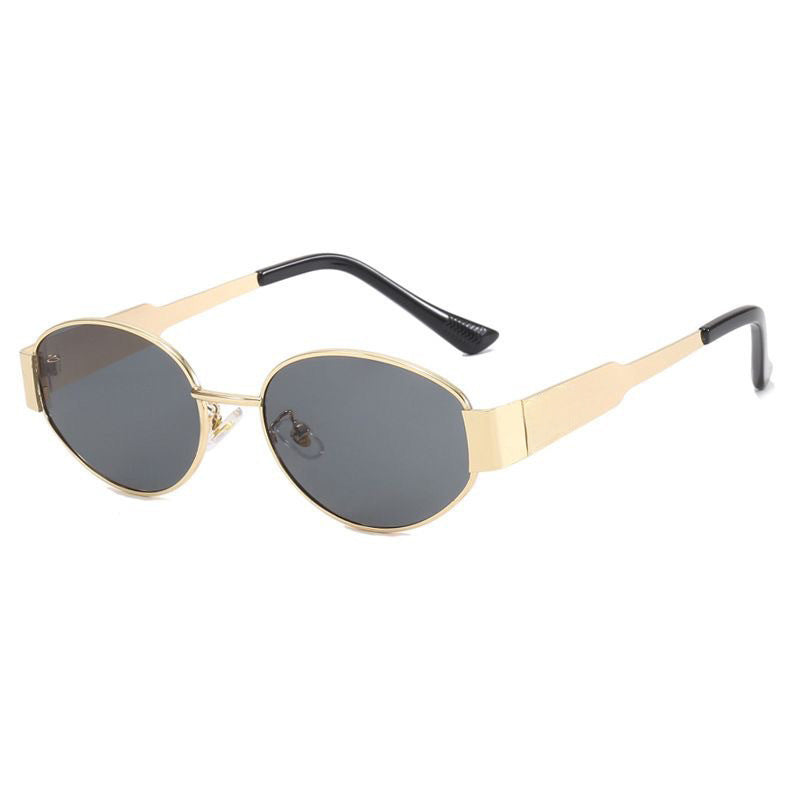 Women's metal frame sunglasses with refined styling, suitable for daily wear and outdoor activities