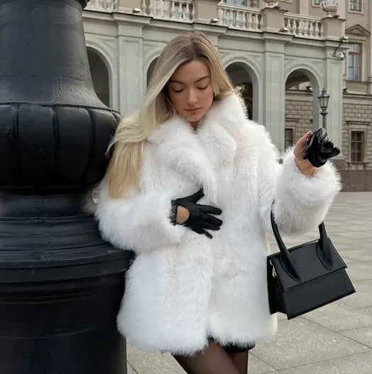 Structured wool coat with classic tailoring for women