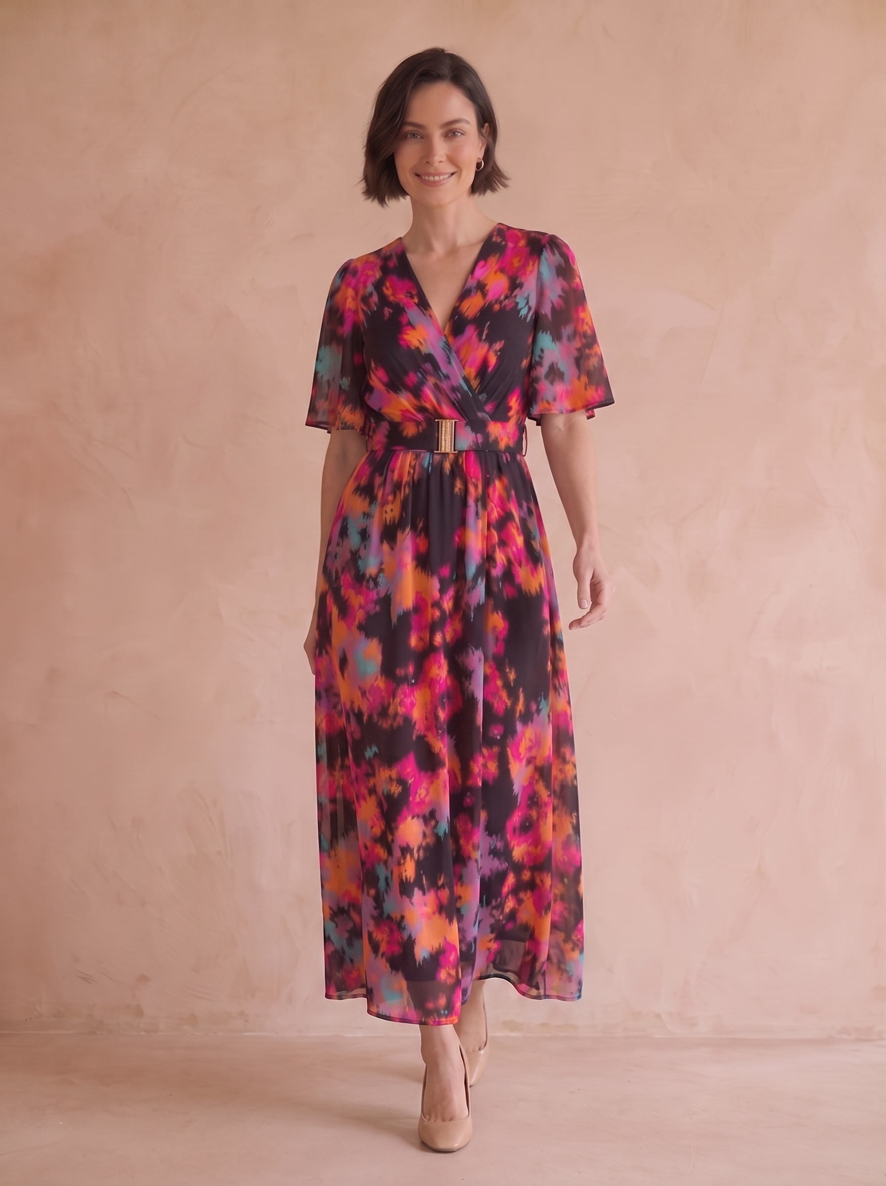 Women's maxi wrap dress