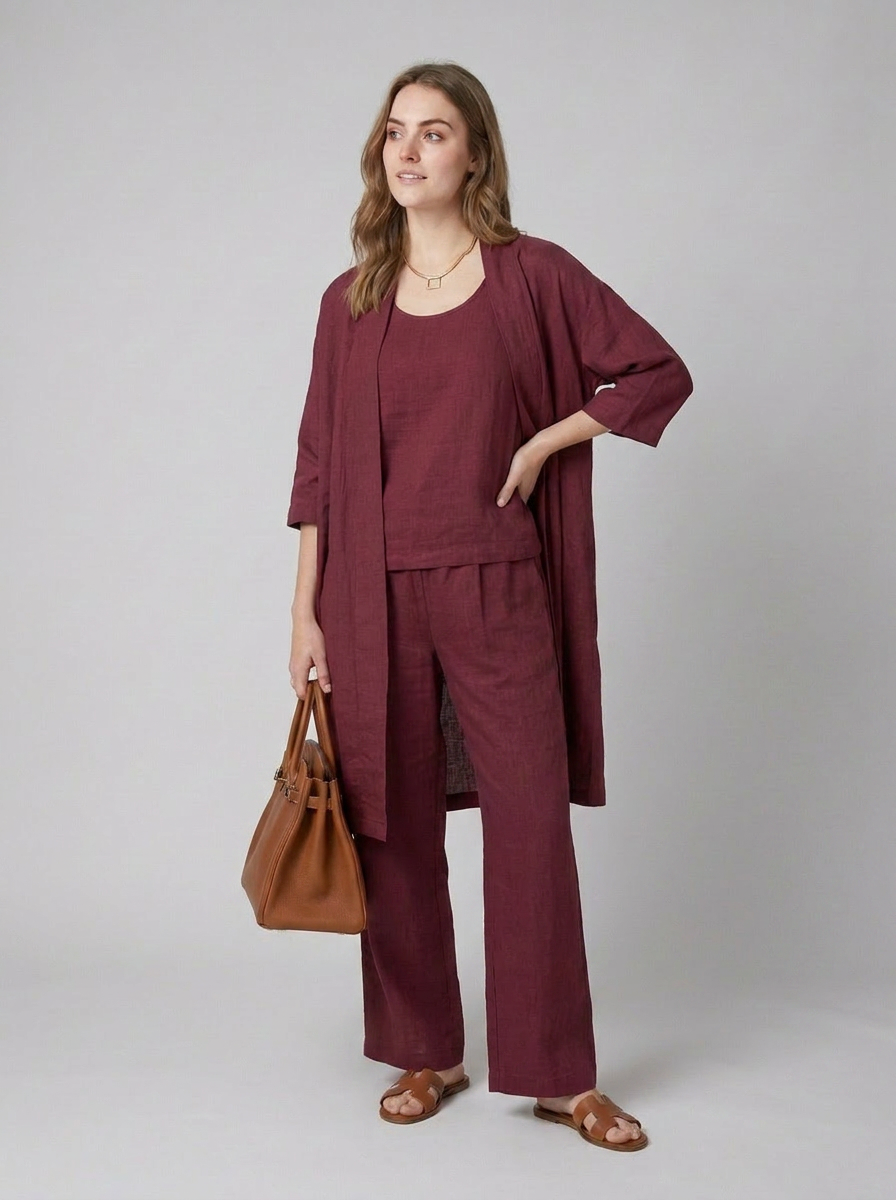 Relaxed fit linen outfit for holidays